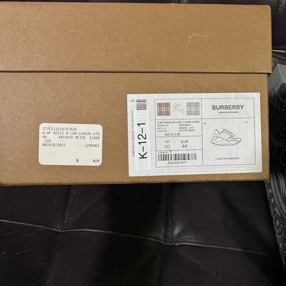 Burberry Black and Brown Monogram Sneakers - Picture 7 of 7